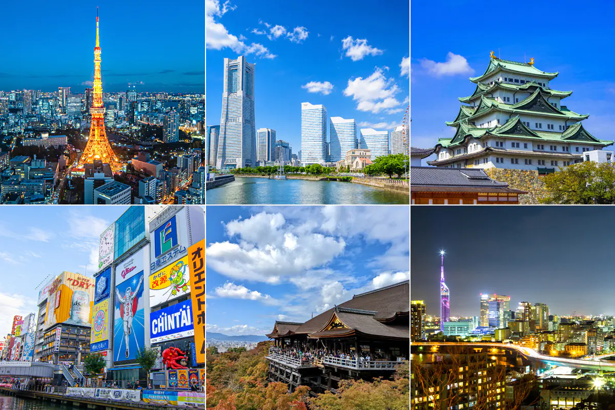 Six popular cities in Japan