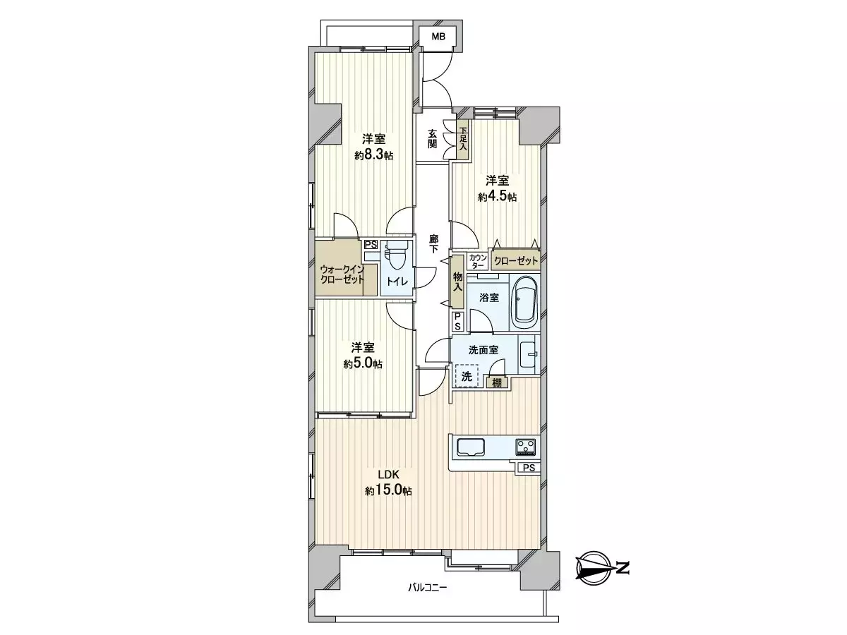 3Beds Apartment for Sale in Nishi-ku, Osaka-shi, Osaka