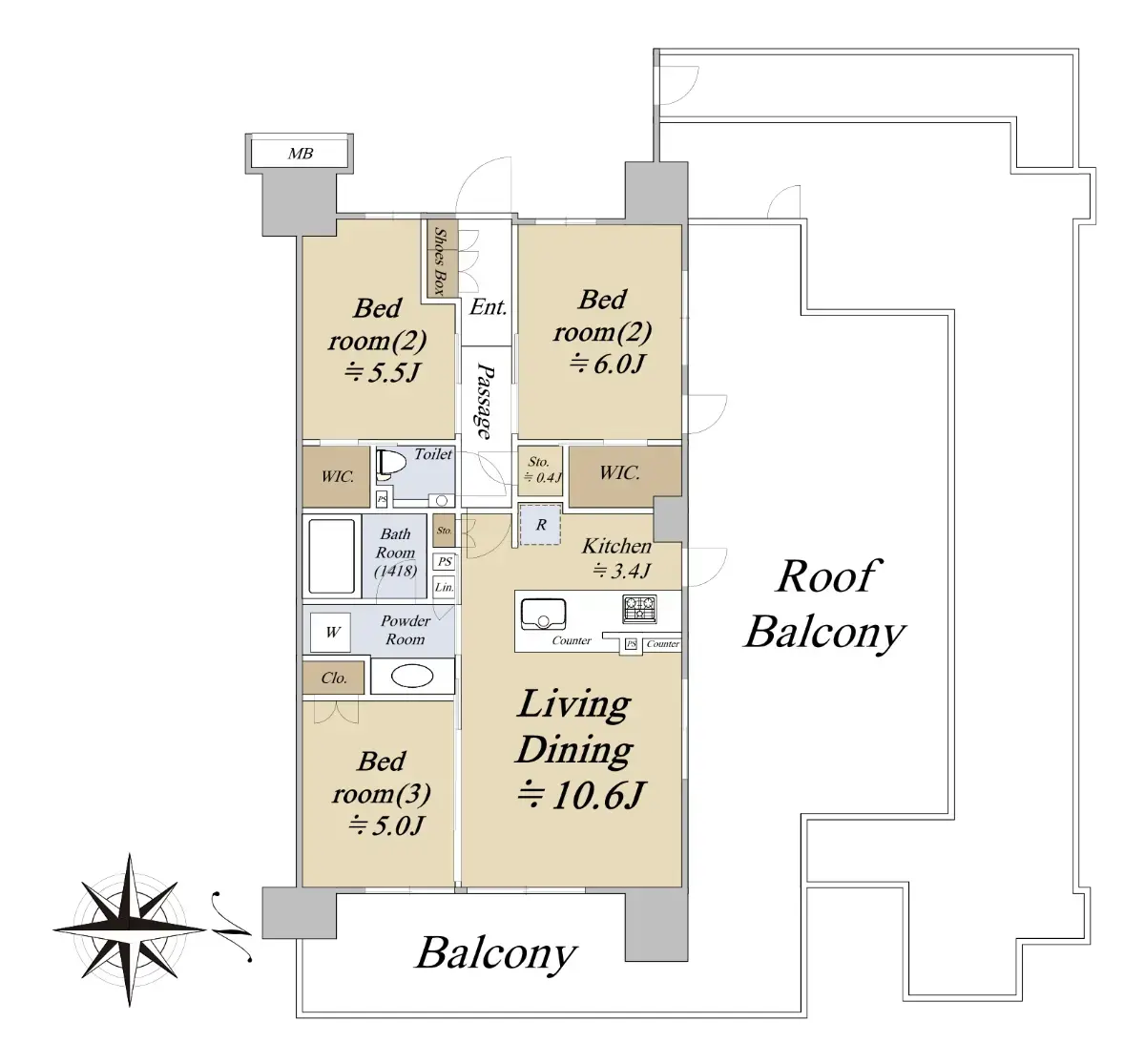 まどり 3 Beds Apartment for Sale in Koto-ku, Tokyo - Japan Real Estate
