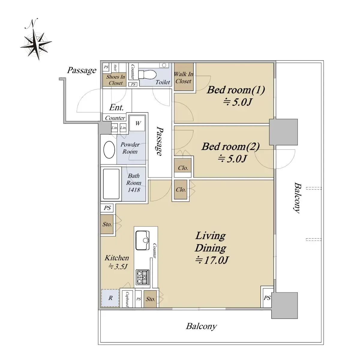 2 Beds Apartment for Sale in Shinagawa-ku, Tokyo - Japan Real