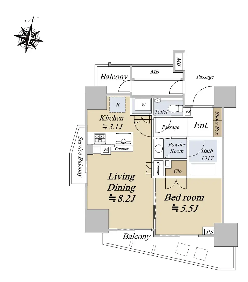 東京23区 初期ロット；001 1 Bed Apartment for Sale in Shinjuku-ku, Tokyo - Japan Real Estate